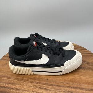 Nike Court Legacy Lift Shoes Womens Size 9.5 Black Casual Comfort Walking